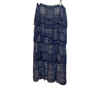 Tommy Hilfiger Navy and White Patterned Maxi Skirt